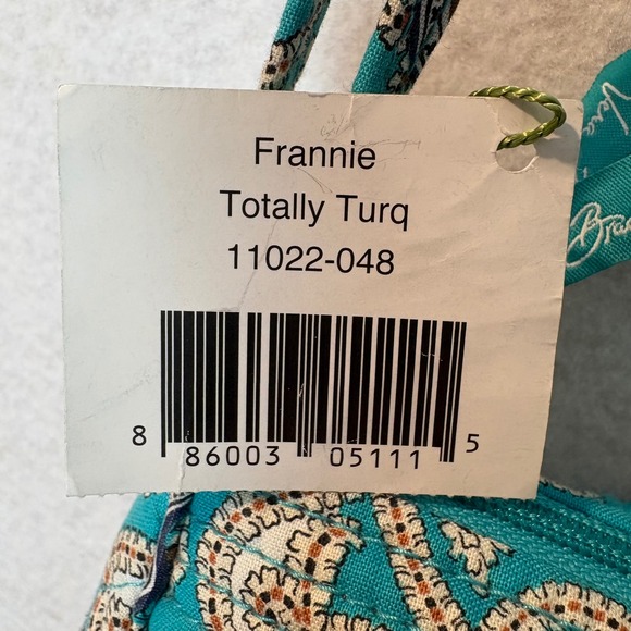 NWT Vera Bradley Frannie Totally Turq Crossbody Purse Bag Retired Print Quilted - Picture 8 of 9